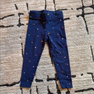 Boden Navy Leggings with Multicolor Polka Dots